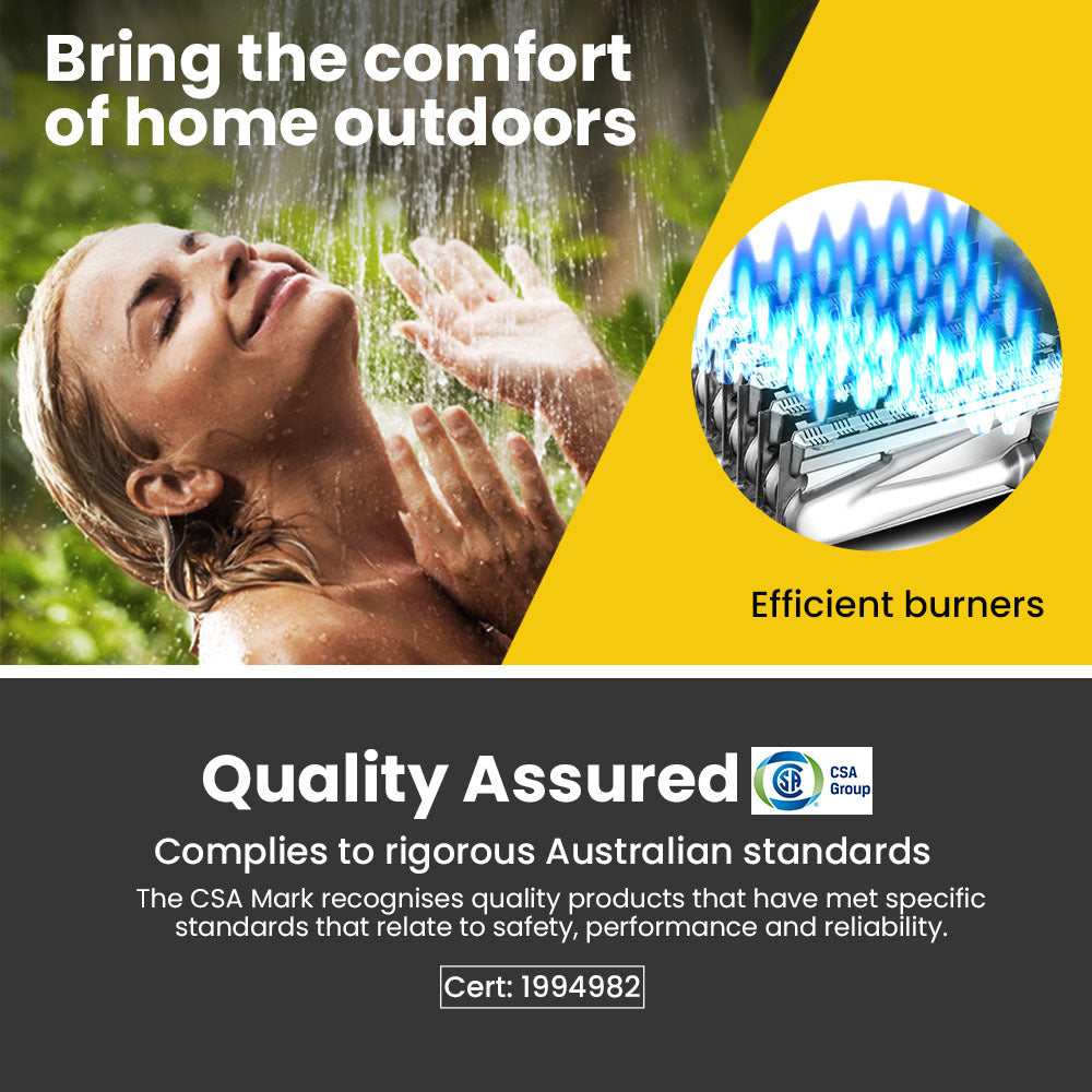 Thermomate Portable Gas Outdoor Camping Hot Water Heater System, with 12V Pump, Shower Head, Black 5