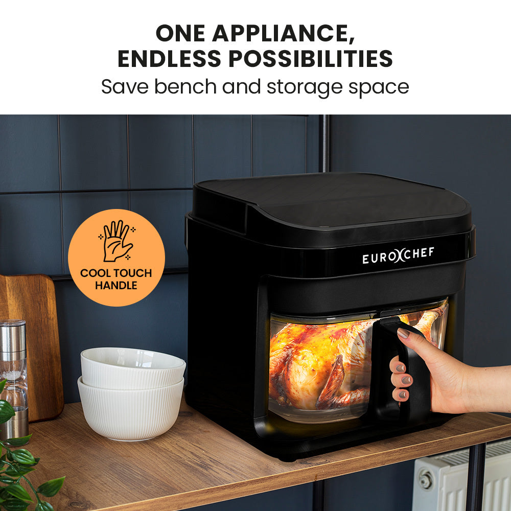 EUROCHEF 6.5L Air Fryer, Electric Digital Airfryer with Glass Container, Black 8