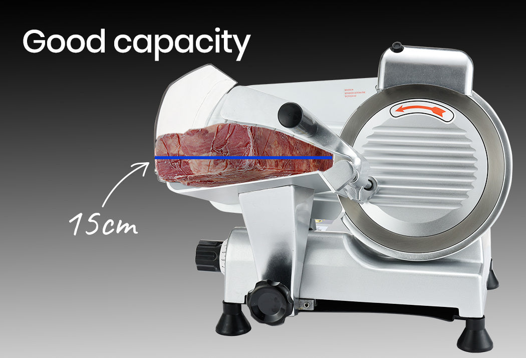 EUROCHEF 8 Inch Commercial Meat Slicer 280W Electric Food Cutting Machine, Deli Shaver Cutter 200mm 6