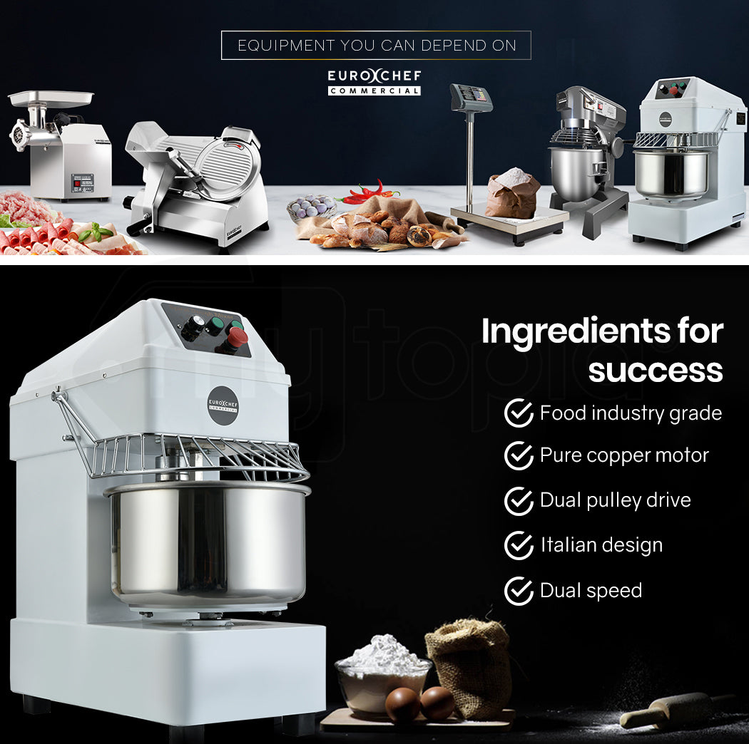 EUROCHEF 20L Spiral Dough Mixer Commercial Machine Bakery Kneader Litre Small 3