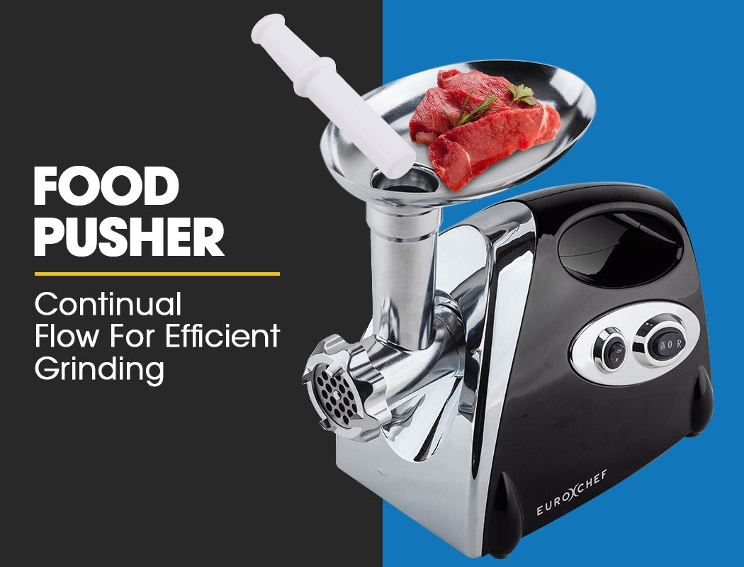EUROCHEF Electric Meat Grinder, Stainless Steel Mincer Sausage Filler Kibbe Maker, Black 4