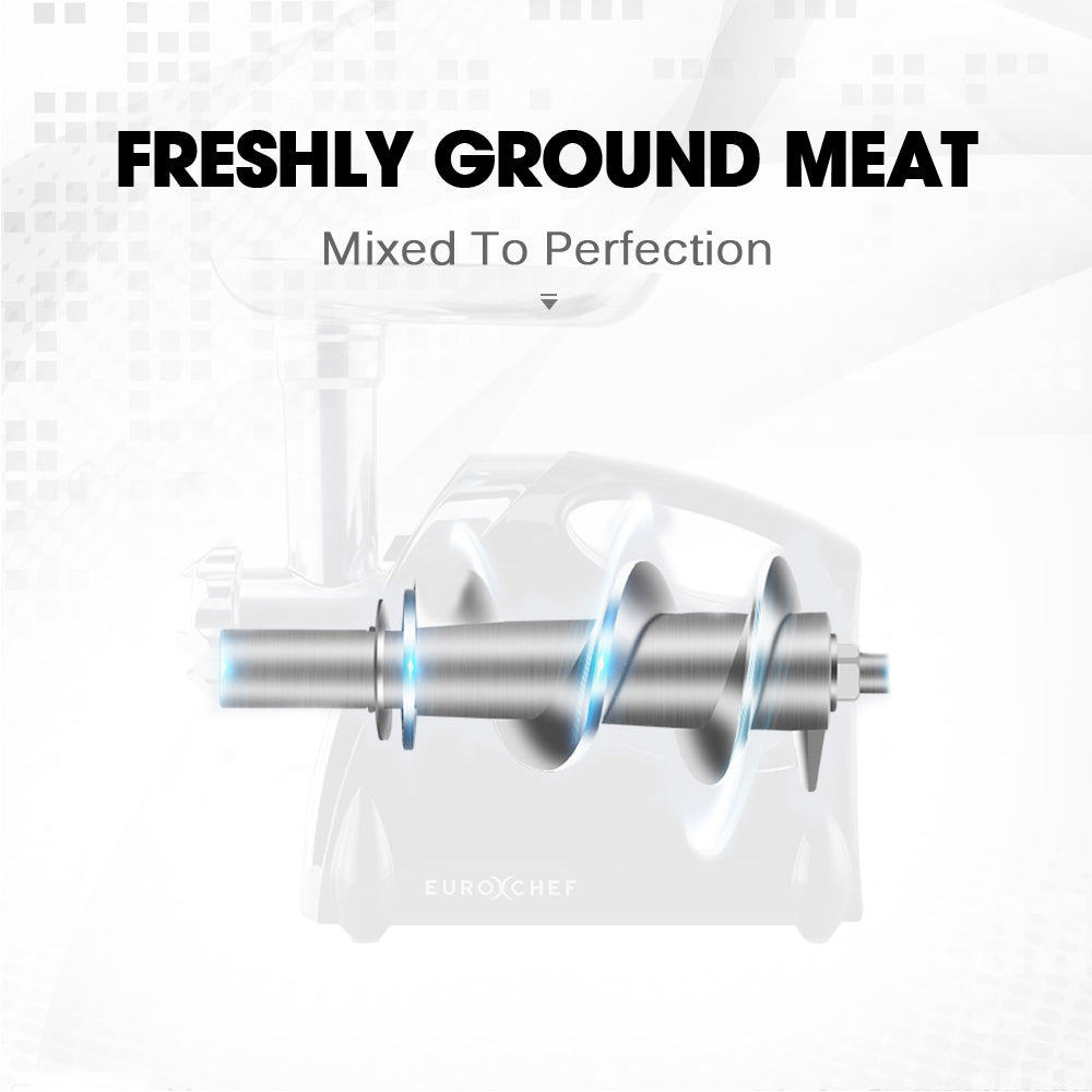 EUROCHEF Electric Meat Grinder, Stainless Steel Mincer Sausage Filler Kibbe Maker, Red 7