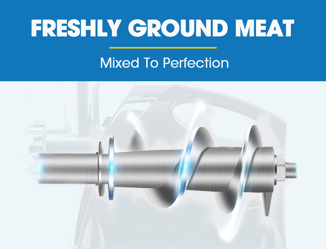 EUROCHEF Electric Meat Grinder, Stainless Steel Mincer Sausage Filler Kibbe Maker, Silver 6