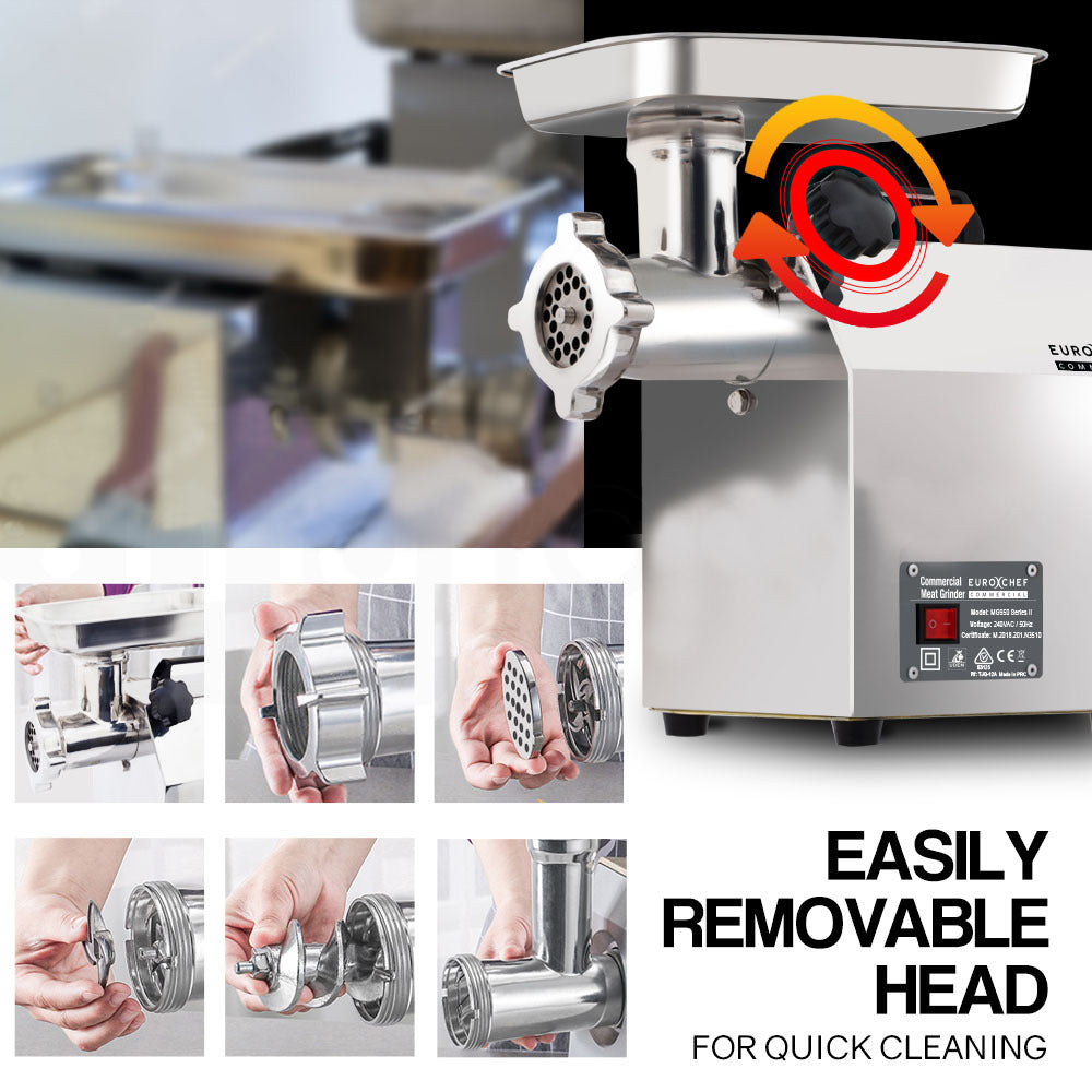 EUROCHEF Meat Grinder Mincer Food Commercial Electric Machine Chopper Shredder 5