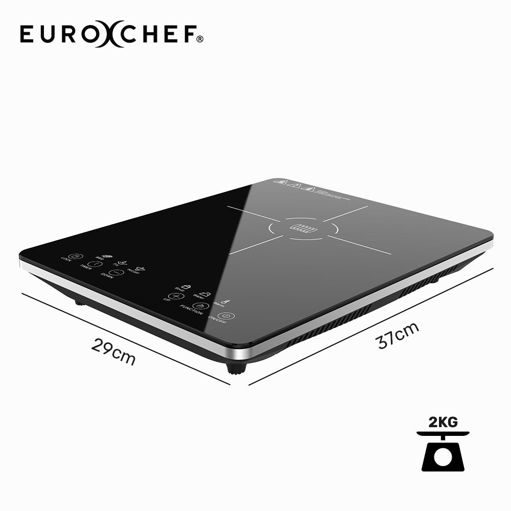 EUROCHEF Induction Cooktop, 2000W, 9 Heat Levels, Fast Electric Portable Cooker, Touch Controls 12