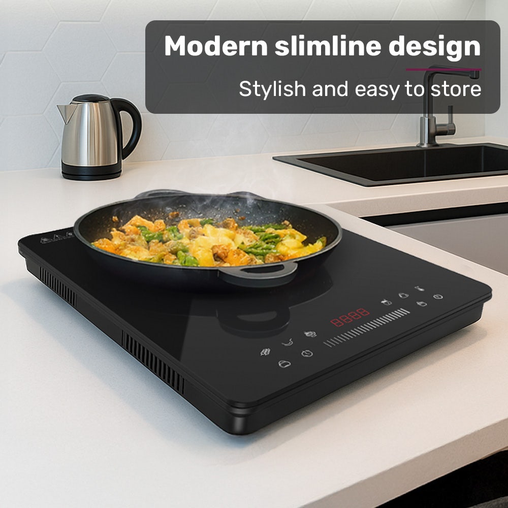 EUROCHEF Induction Cooktop, 2000W, 9 Heat Levels, Fast Electric Portable Cooker, Touch Controls with Slider 3