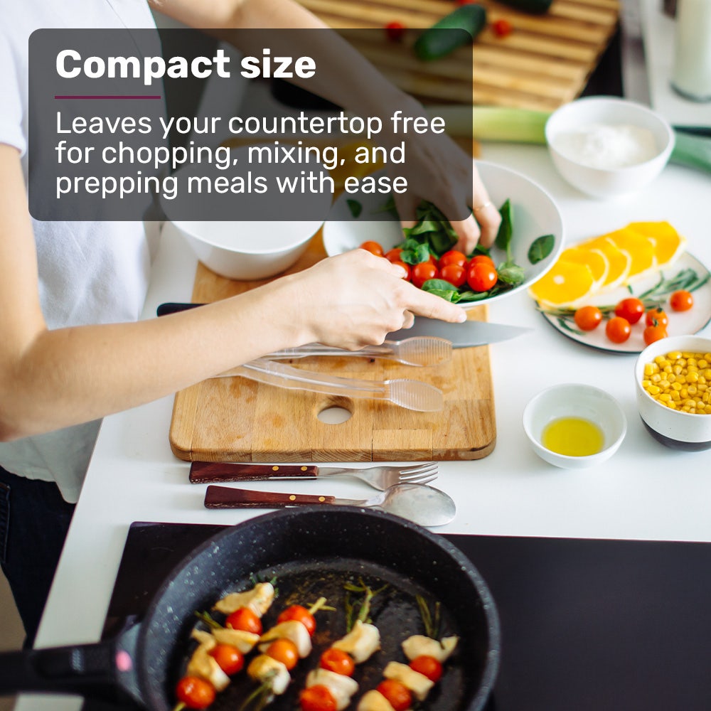 EUROCHEF Induction Cooktop, 2000W, 9 Heat Levels, Fast Electric Portable Cooker, Touch Controls with Slider 6