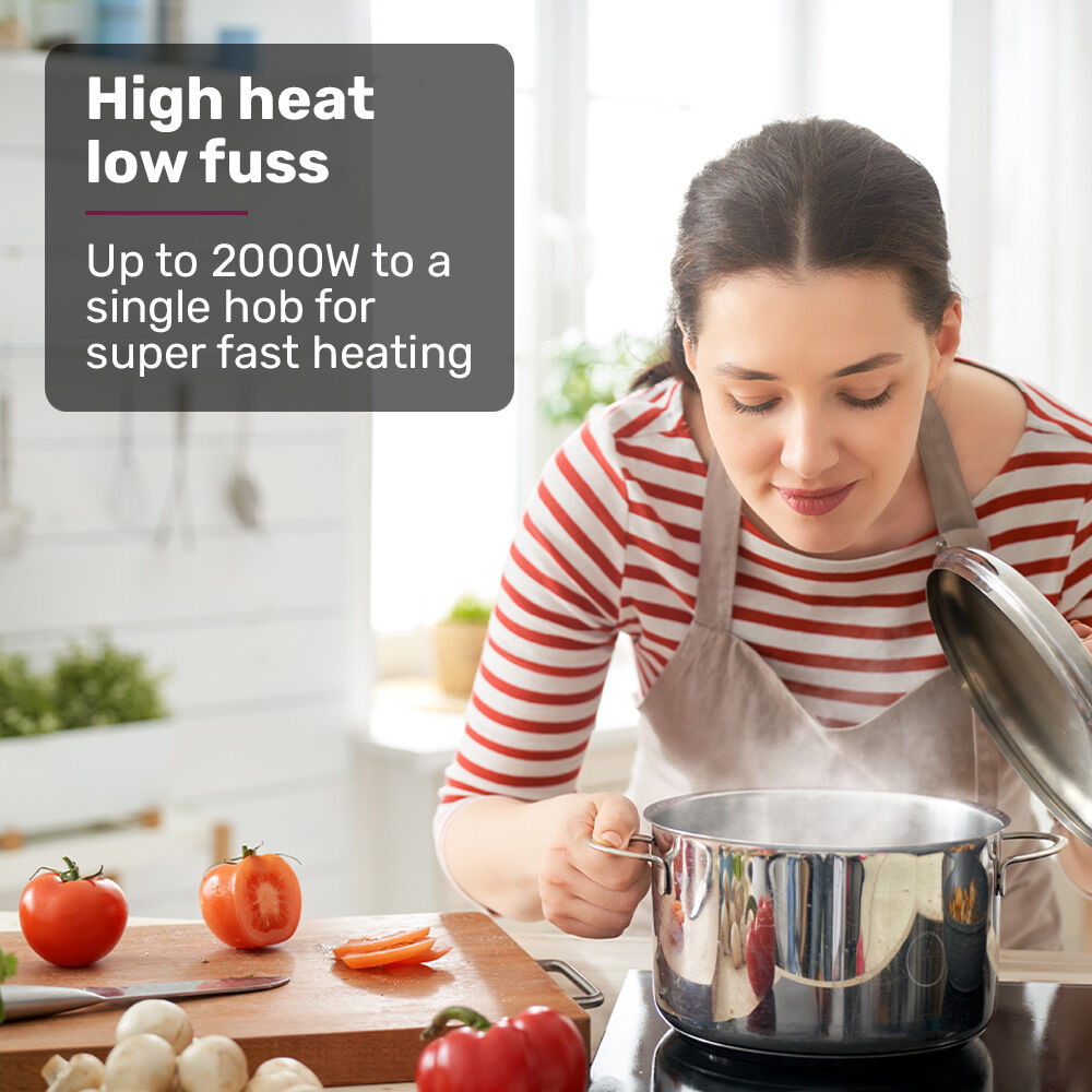 EUROCHEF Double Induction Cooktop, 9 Heat Levels, Fast Electric Portable Cooker, Touch Controls, Standard 10A Power Plug 3