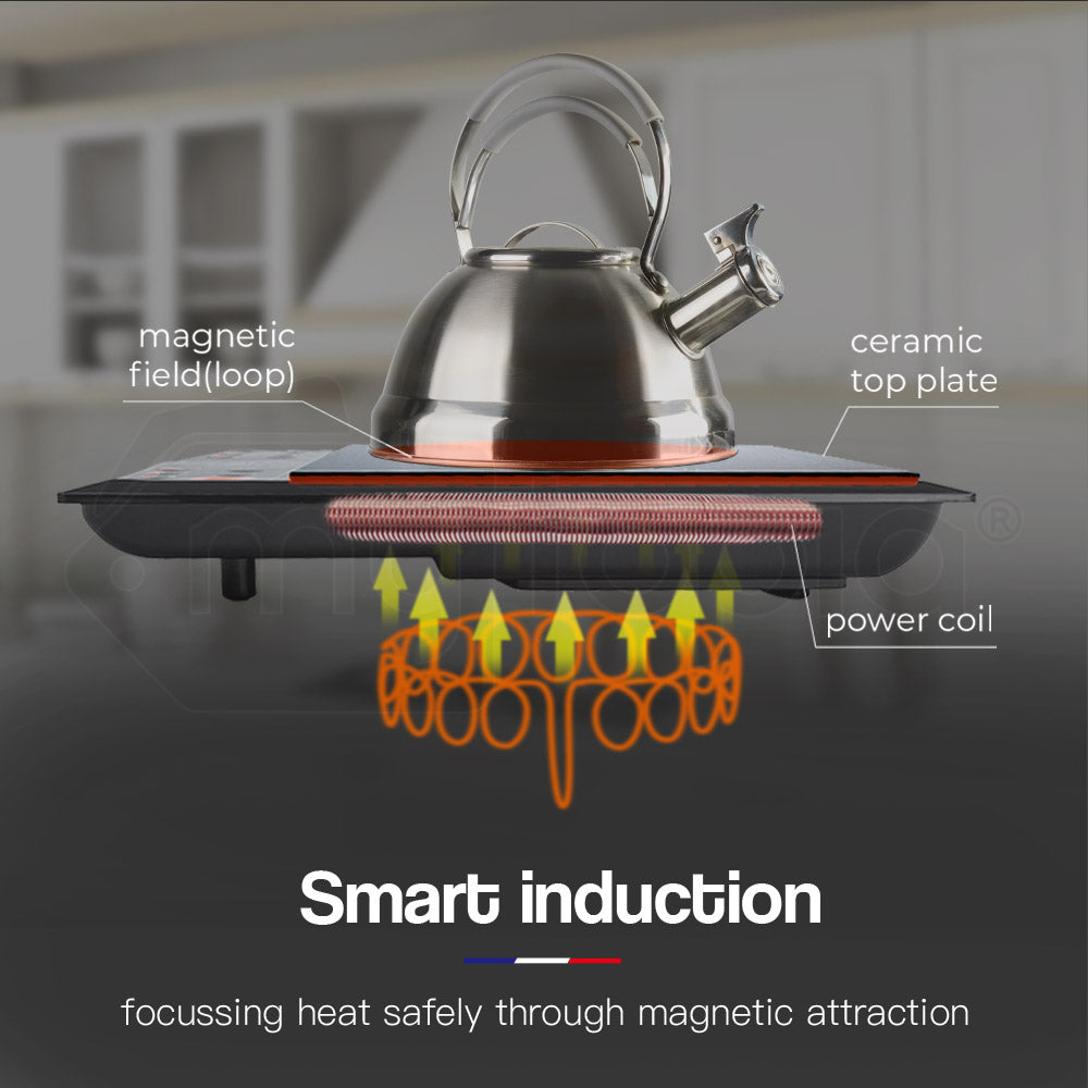 EUROCHEF Electric Induction Cooktop, Portable Kitchen Ceramic Cooker, 15A Plug 3