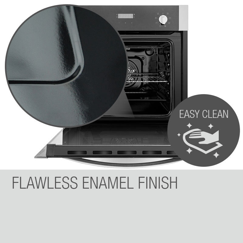 EuroChef 60cm Stainless Built-in 70L Grill 8 Function Fan Forced Electric Wall Oven 3