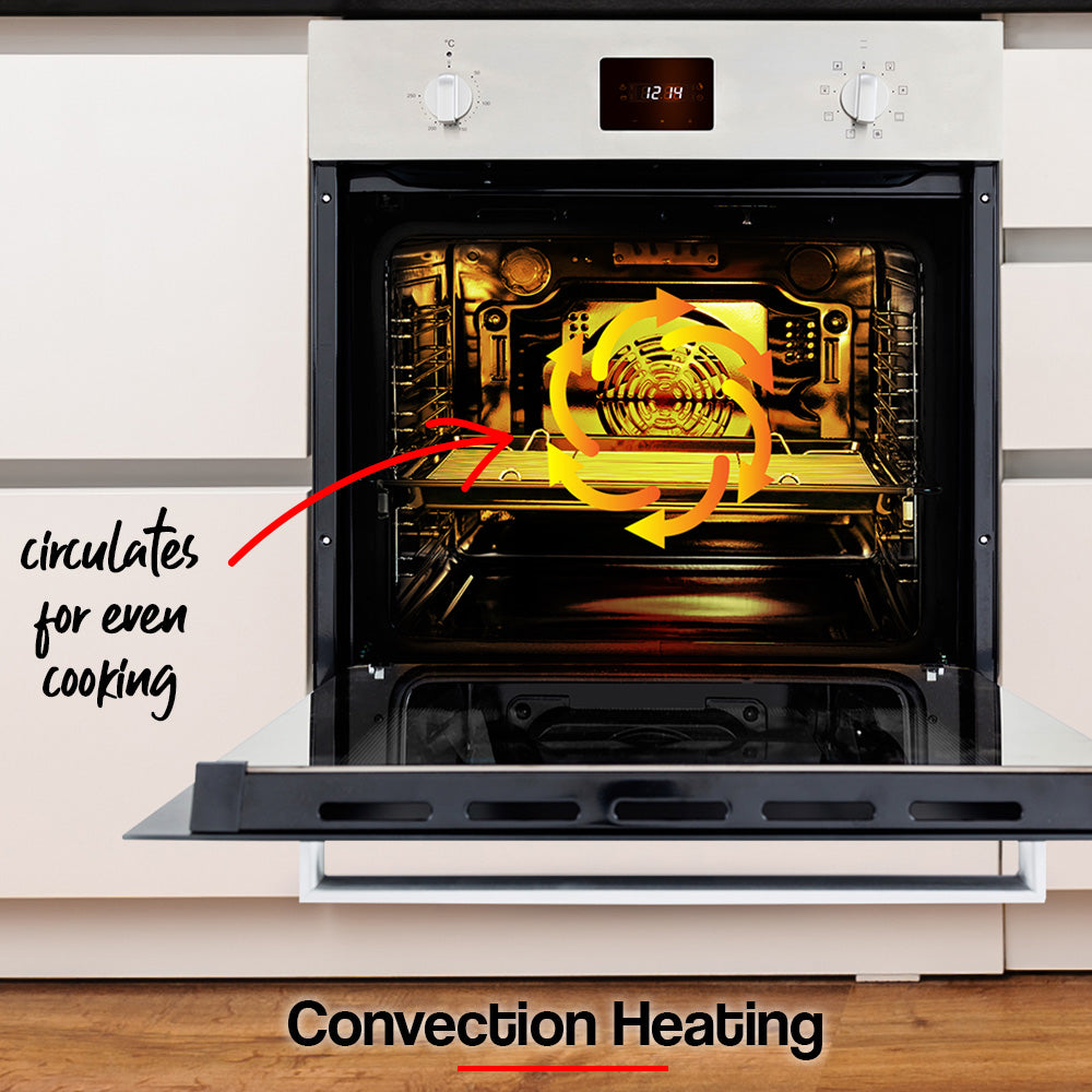 EuroChef 80L Oven Fan Forced Wall Built in Electric Stainless Steel 3