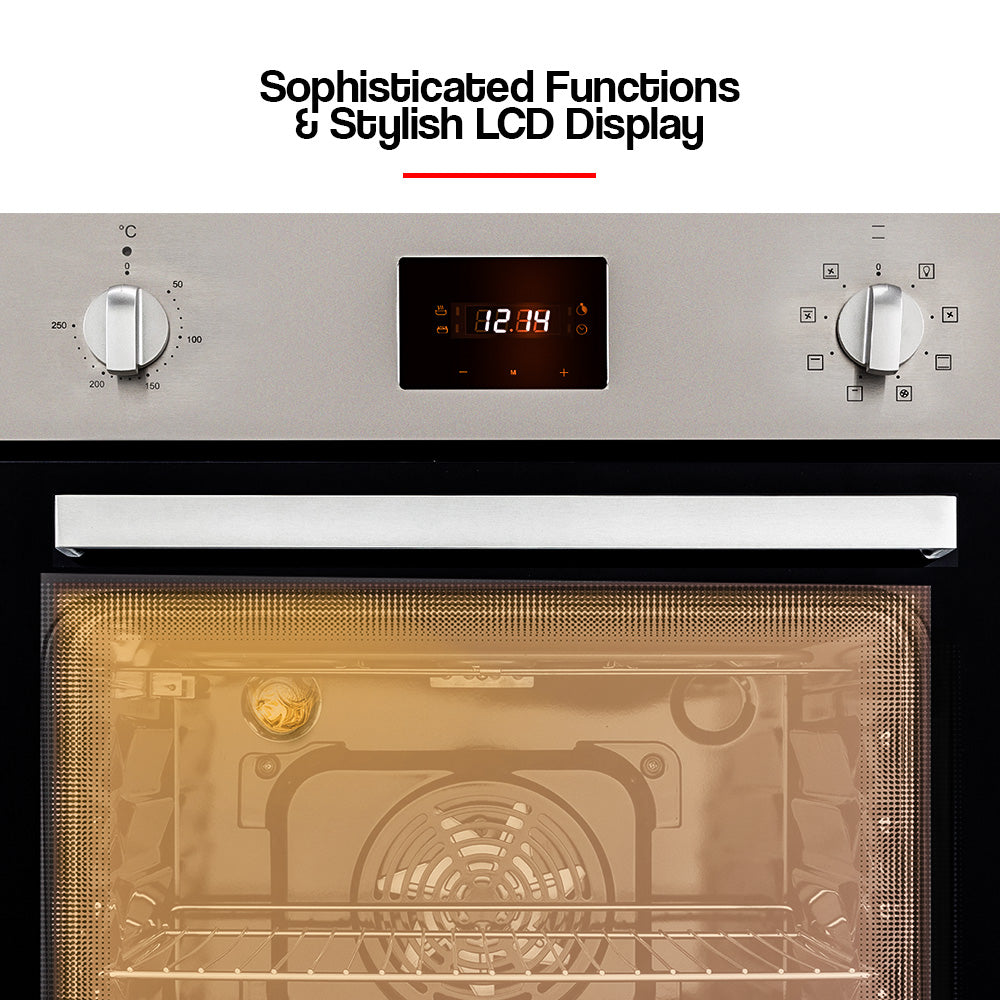 EuroChef 80L Oven Fan Forced Wall Built in Electric Stainless Steel 5
