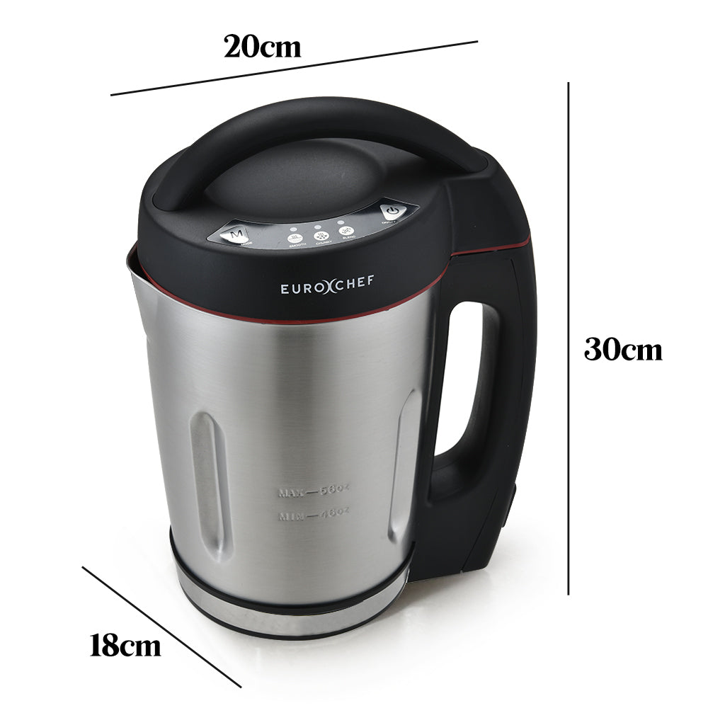 EUROCHEF Soup Maker Blender Smoothie Compact Hot Cold Stainless Steel Mixer 6