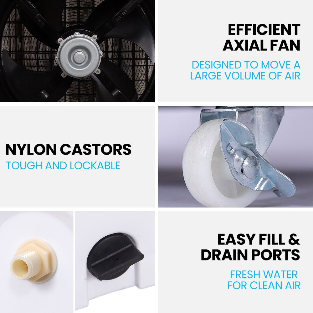 POLYCOOL 450W 80L Evaporative Air Cooler, Commercial Grade, Remote Control, Fan 10