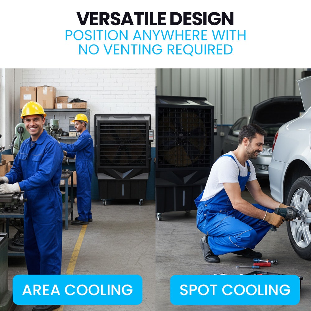 POLYCOOL 130L 750W Evaporative Air Cooler, Commercial Industrial Grade, Remote Control, Purifier, Fan 4