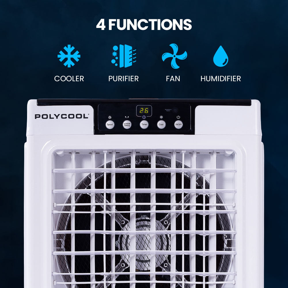 POLYCOOL 30L Evaporative Air Cooler Portable Industrial Fan, Purifier, Humidifier, Remote Control 3