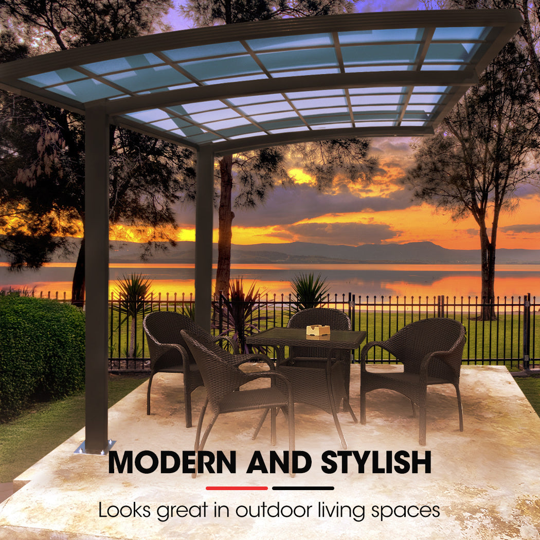 SHADE SHIELD Single Cantilever Carport 3.0m x 5.5m x 3.5m, Aluminium Alloy Frame, Polycarbonate Roof, Shelter for Car or Outdoor Living 6