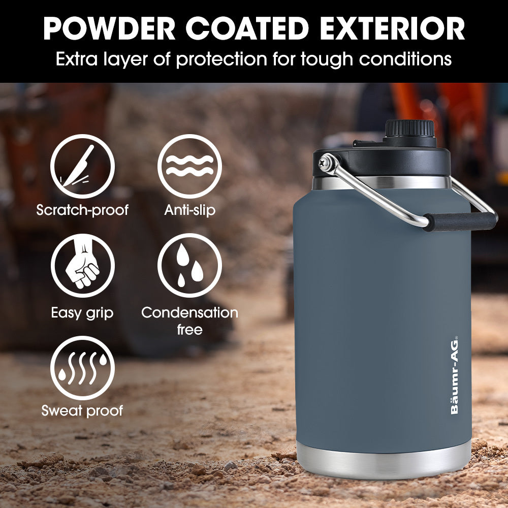 Baumr-AG 3.8L Double Wall Insulated Stainless Steel Water Bottle, Drink Jug with Handle, Blue 5