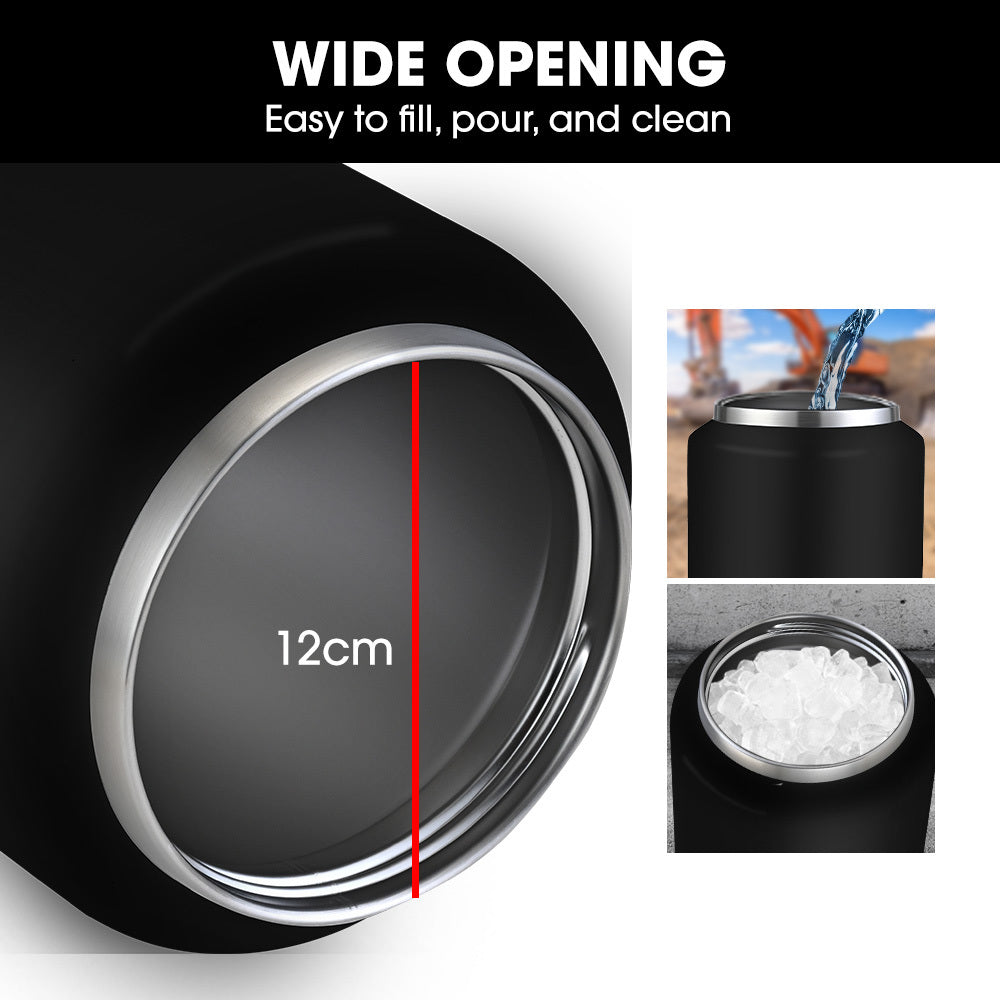 BAUMR-AG 3.8L Double Wall Insulated Stainless Steel Water Bottle, Drink Jug with Handle, Black 6