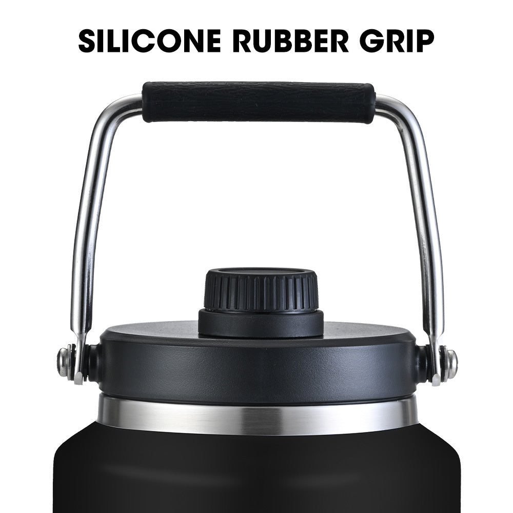 BAUMR-AG 3.8L Double Wall Insulated Stainless Steel Water Bottle, Drink Jug with Handle, Black 9