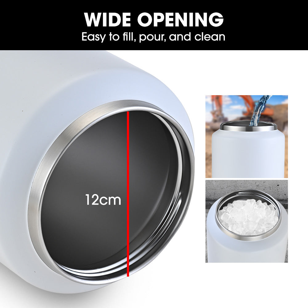 Baumr-AG 3.8L Double Wall Insulated Stainless Steel Water Bottle, Drink Jug with Handle, White 6