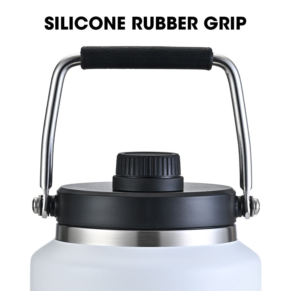 Baumr-AG 3.8L Double Wall Insulated Stainless Steel Water Bottle, Drink Jug with Handle, White 9