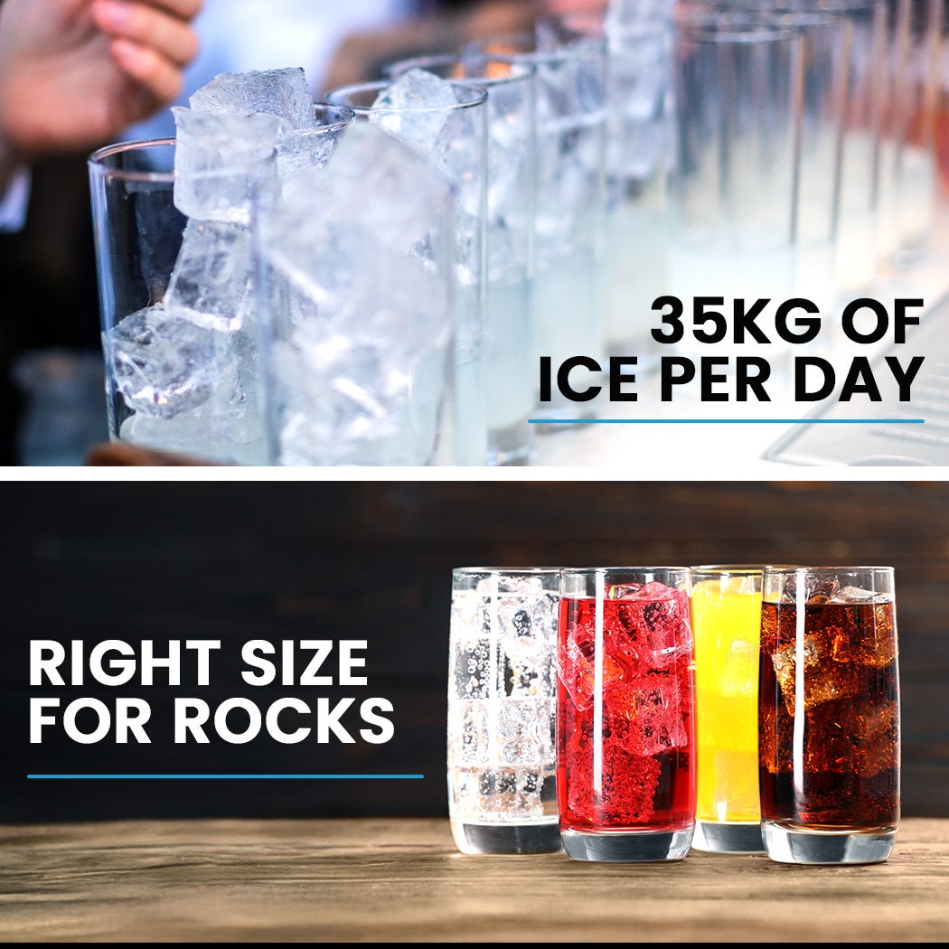 POLYCOOL Commercial Ice Maker Machine, up to 35kg/24hr, Timer & Self Cleaning Programs 3