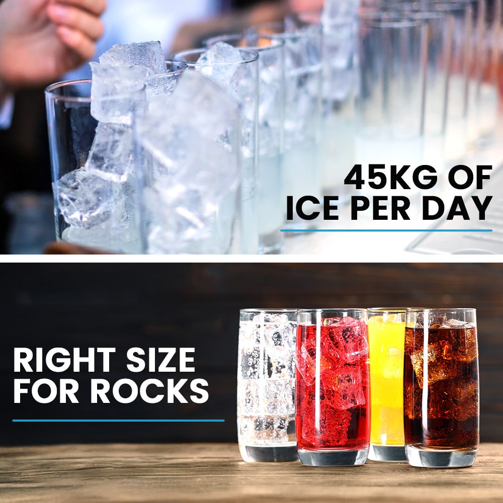 POLYCOOL Commercial Ice Maker Machine, up to 45kg/24hr, Timer & Self Cleaning Programs 3