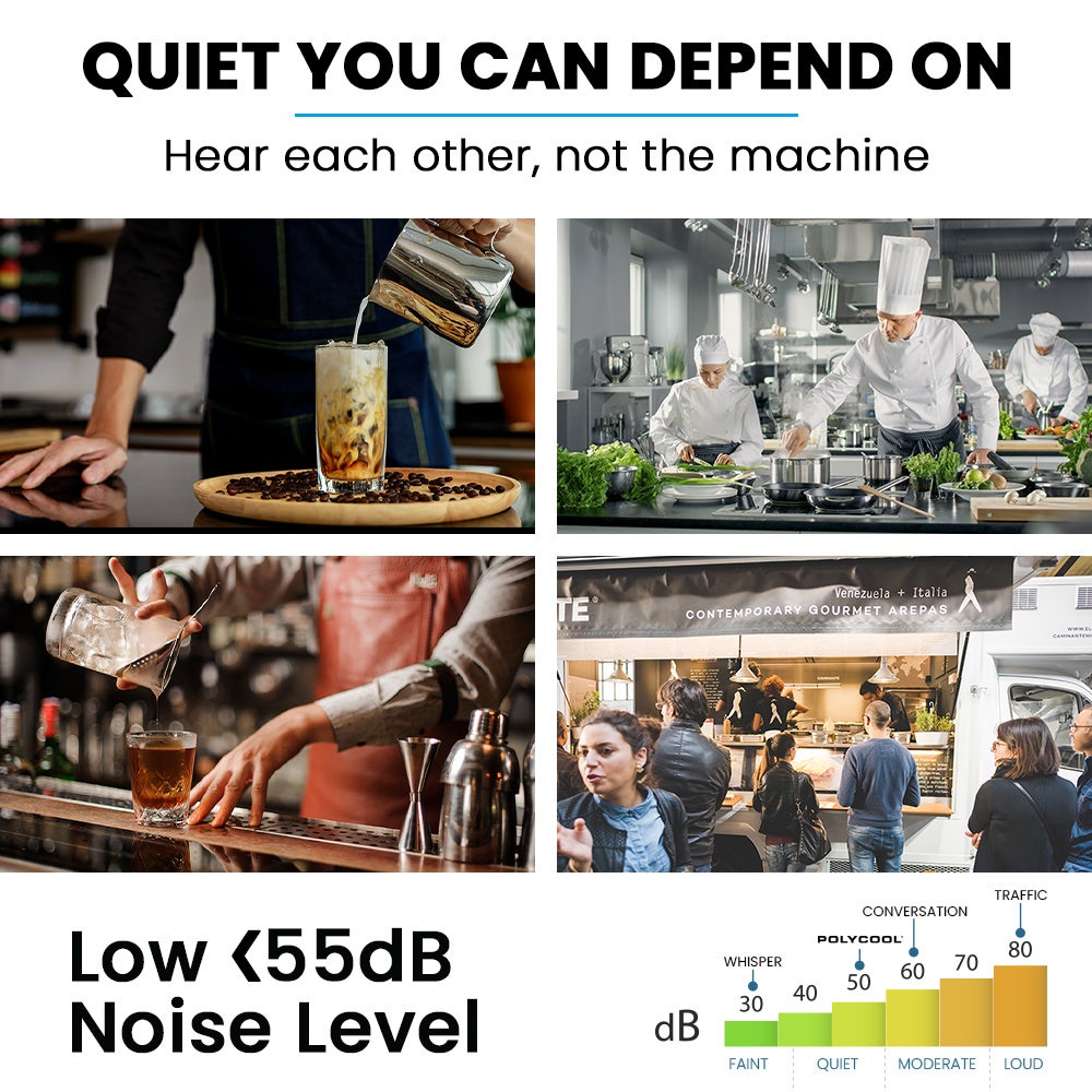 POLYCOOL Commercial Ice Maker Machine, up to 45kg/24hr, Timer & Self Cleaning Programs 6