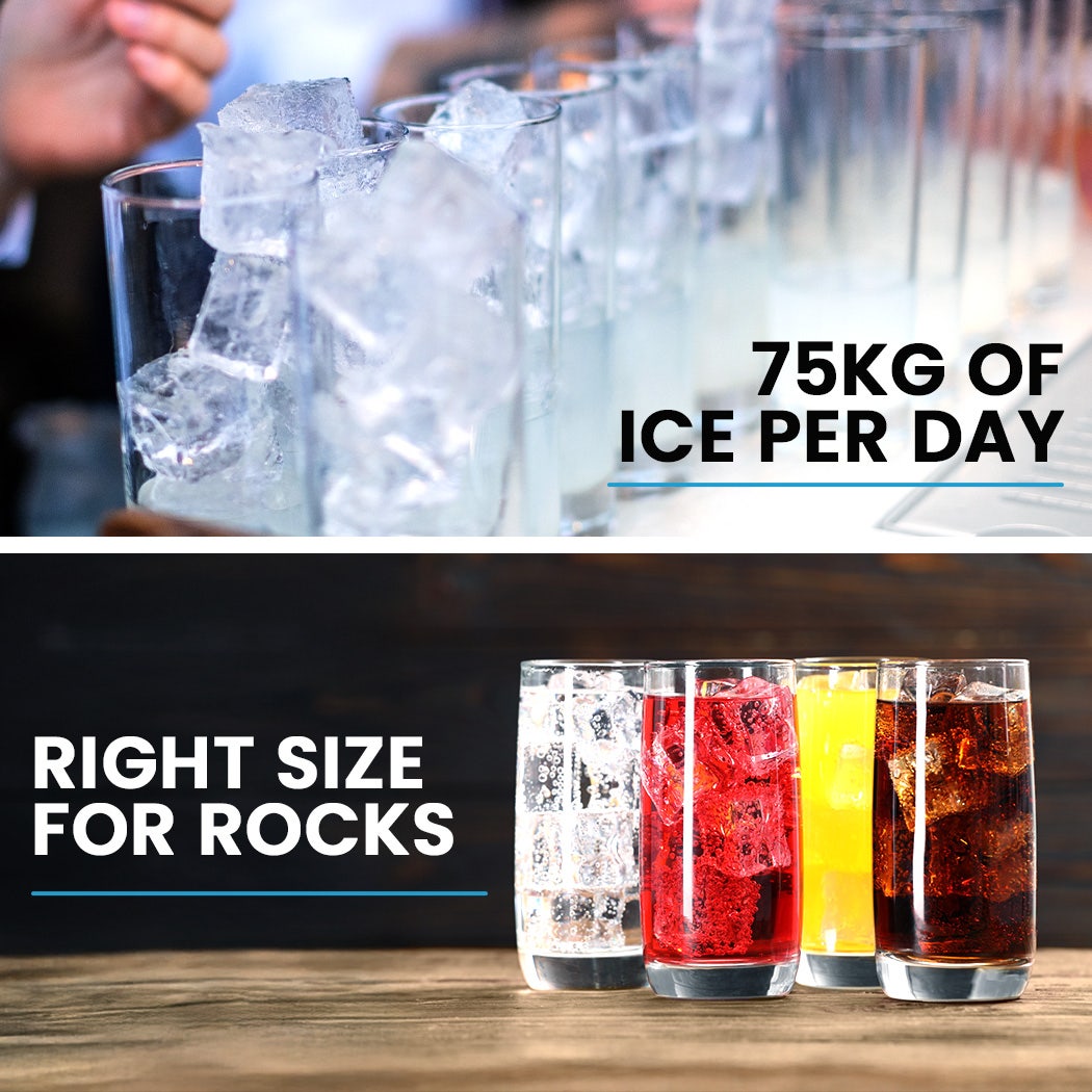 POLYCOOL Commercial Ice Maker Machine, up to 75kg/24hr, Timer & Self Cleaning Programs 3