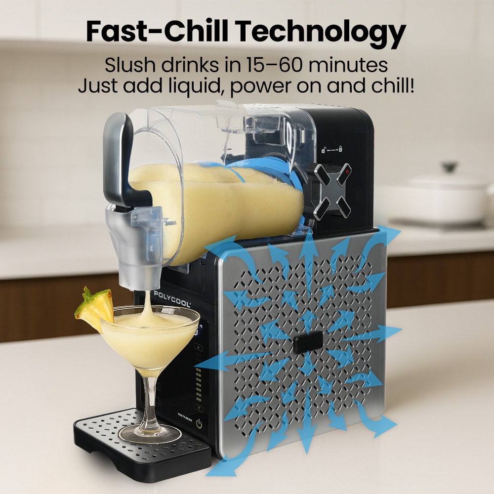 POLYCOOL 3L Slushie Frozen Drink Maker, Home Slush Machine, Fast Chilling, Easy Digital Controls 4