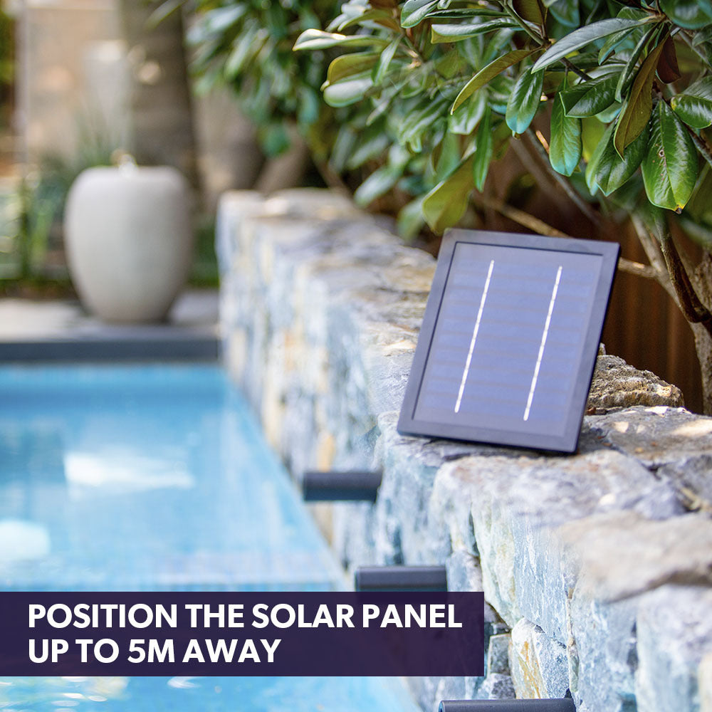 Protege Pot Style Solar Water Feature Fountain, with Panel Kit, LED Lights, Light Grey 4