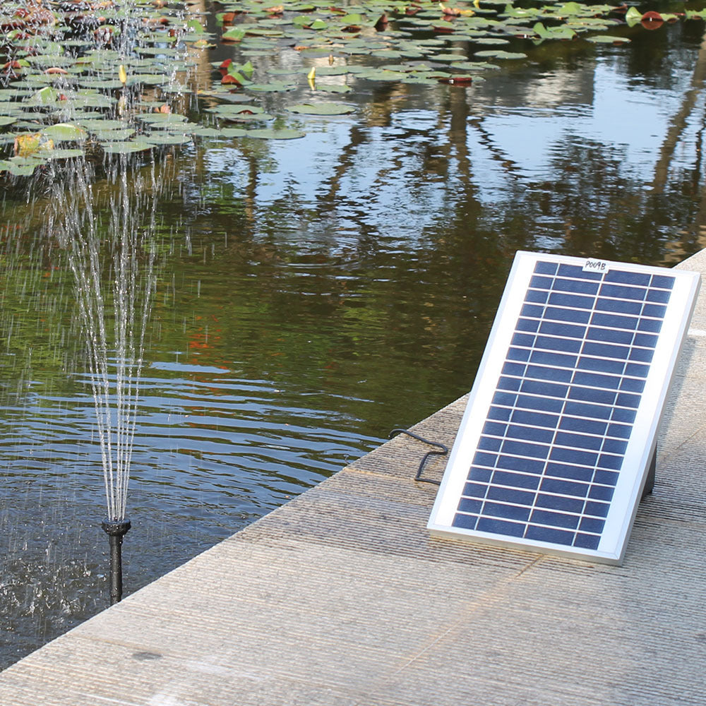 Protege Water Feature Fountain Pond Pump, w/ Solar Panel, Lithium Battery, Remote Control, Nozzle kit 3