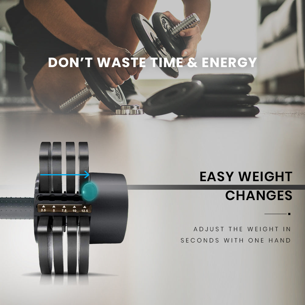 ATIVAFIT 12.5kg Adjustable Weight Dumbbell, for Home Gym Fitness Training 7