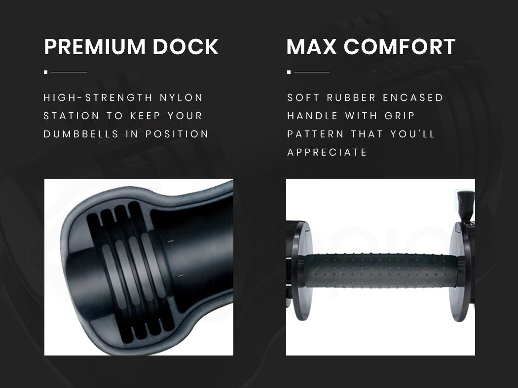 ATIVAFIT 2x Adjustable Dumbbell Set Weights Dumbbells Home Gym Interchangeable 10