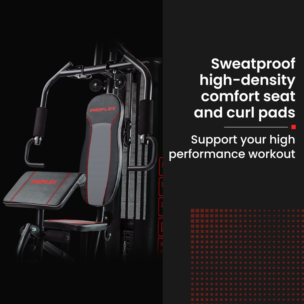 PROFLEX Multi-Station Compact Home Gym Set, 150lbs Weight Plates- M8000 3