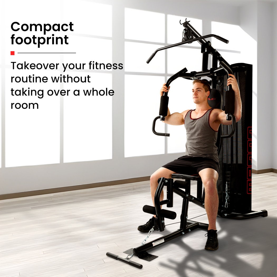 PROFLEX Multi-Station Compact Home Gym Set, 150lbs Weight Plates- M8000 4