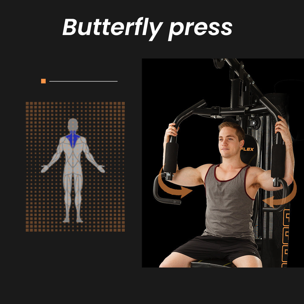 PROFLEX Multi-Station Home Gym Set with 98lbs Weight Plates- M8000 10