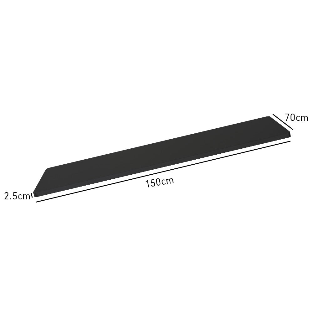FORTIA 150x70cm Desktop, for a Height Adjustable Desk, Premium MDF, Black