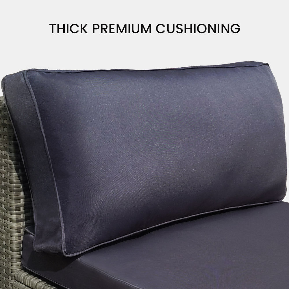 LONDON RATTAN 1 Seater Outdoor Sofa Modular Lounge Chair, Grey 5