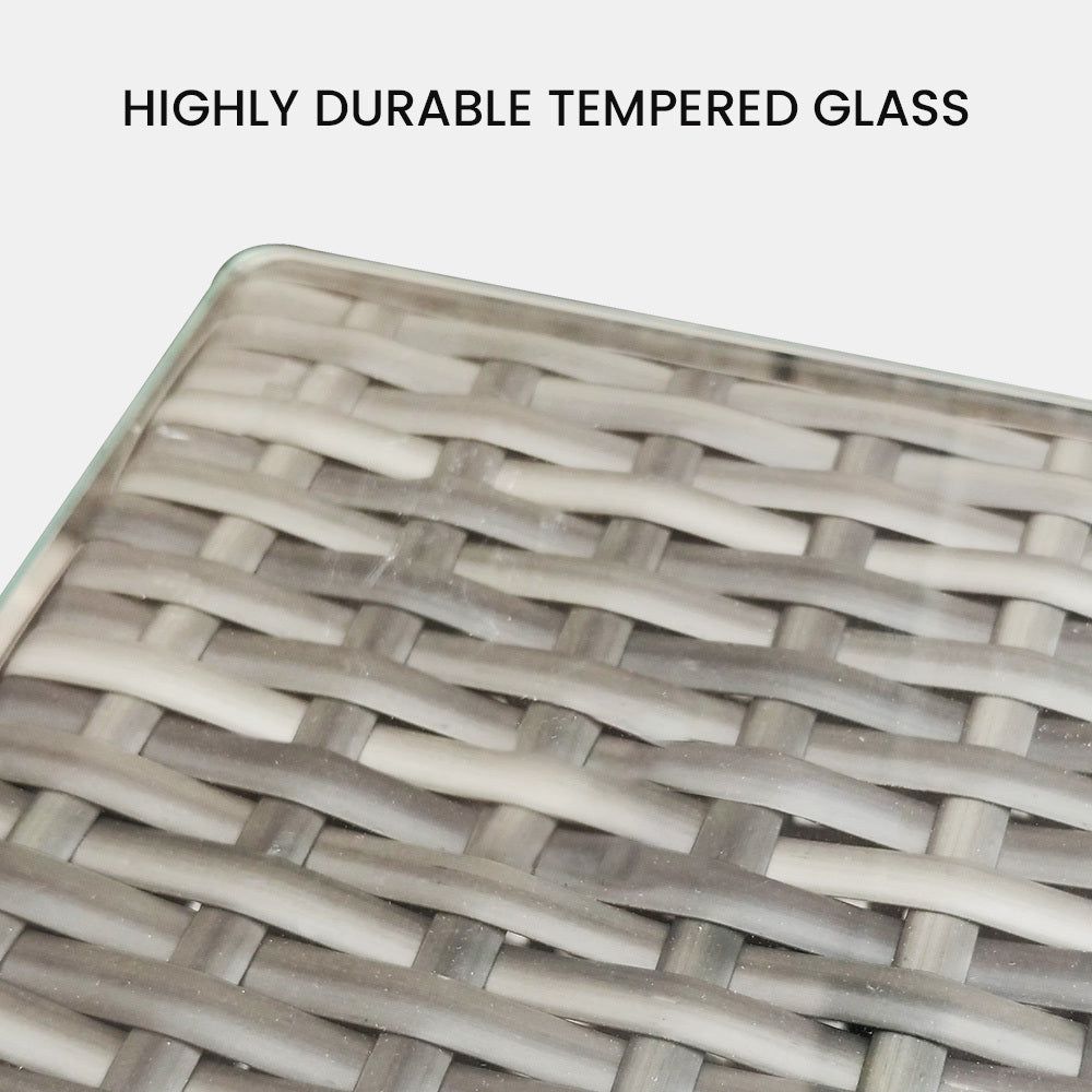 LONDON RATTAN Outdoor Wicker Coffee Table Patio Furniture 1 Piece, Grey 4