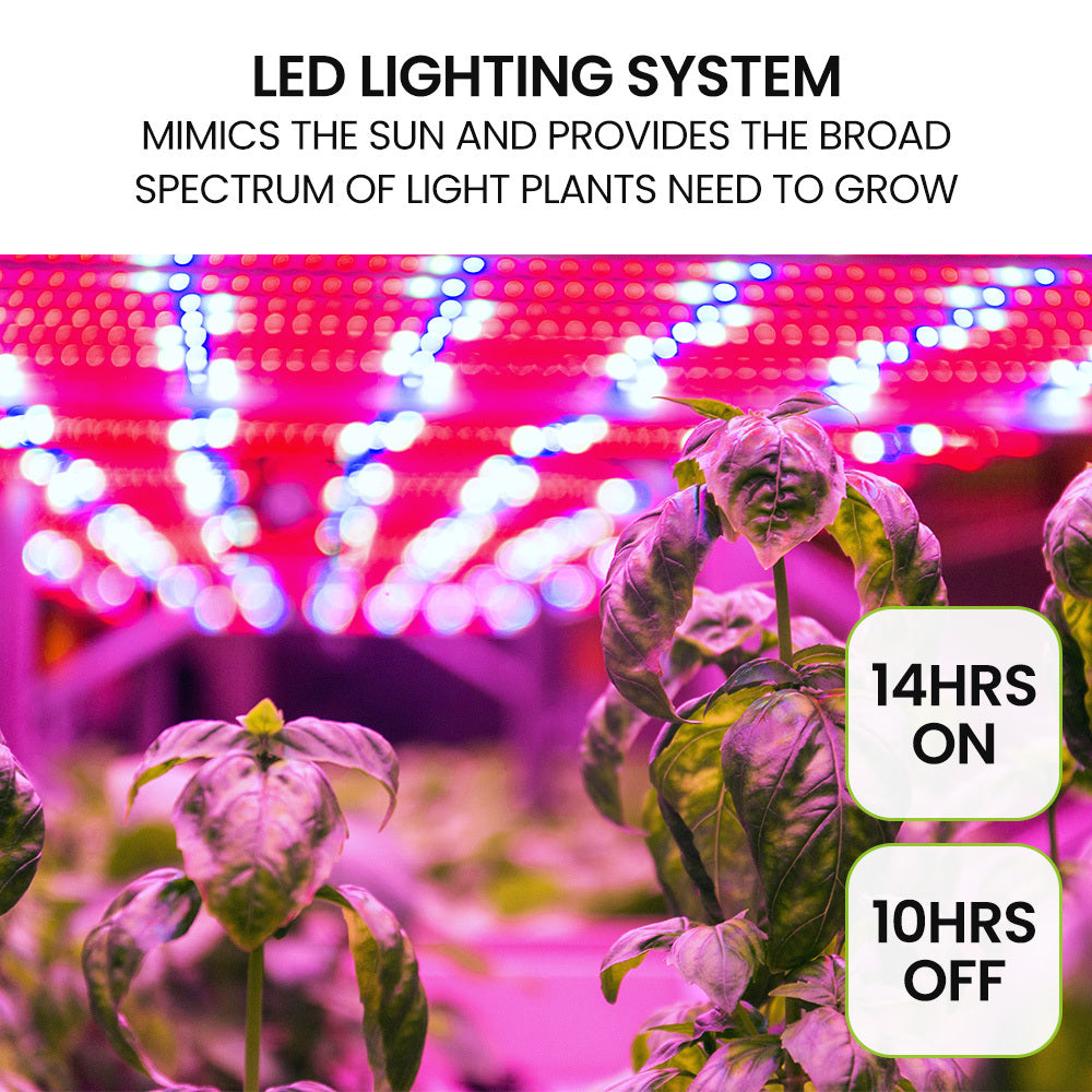 PLANTCRAFT 12 Pod Indoor Hydroponic Growing System with Bamboo Frame & LED Lights 5