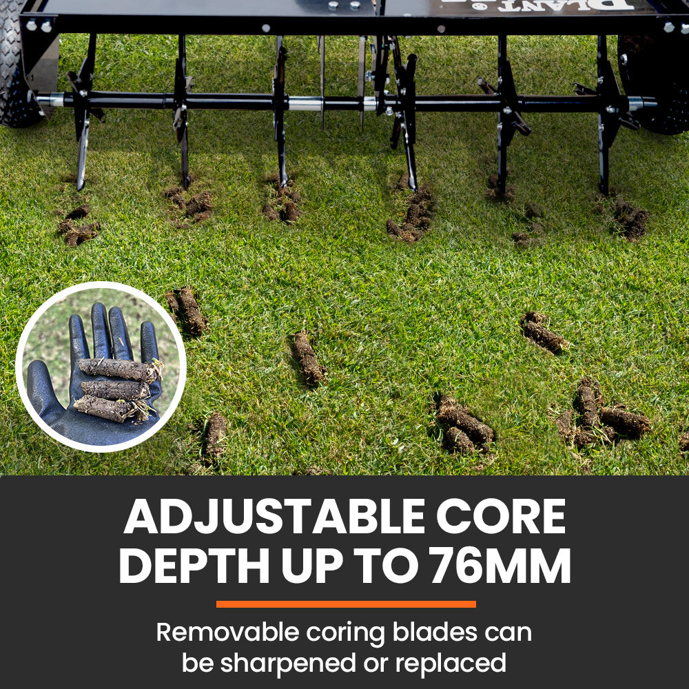 PlantCraft Tow Behind Plug Lawn Aerator 1m (40") Wide, Universal Hitch for Ride on Mower, Garden Tractor 4