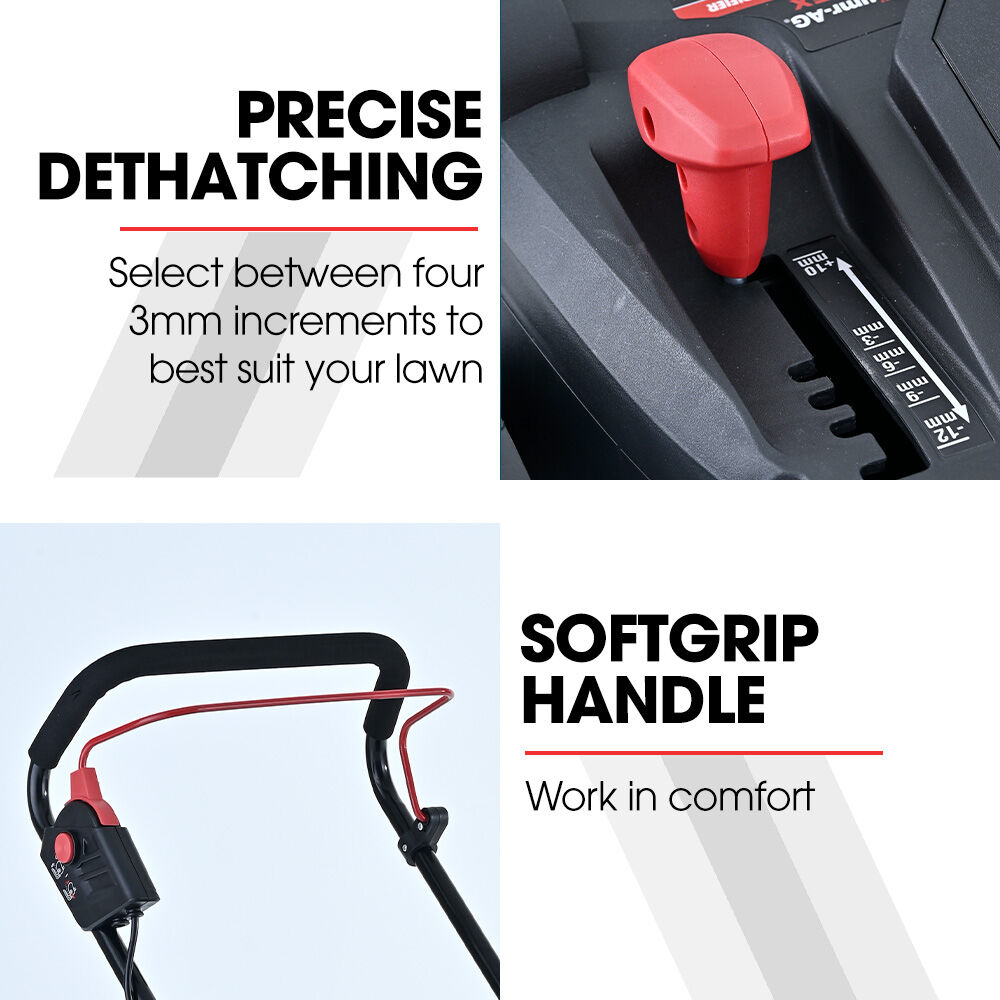 BAUMR-AG 370SX 40V SYNC Cordless Lawn Aerator & Scarifier, Skin Only, Brushless, Scarifying Blade and Dethatcher Rake Cartridges, 4 Depths 7