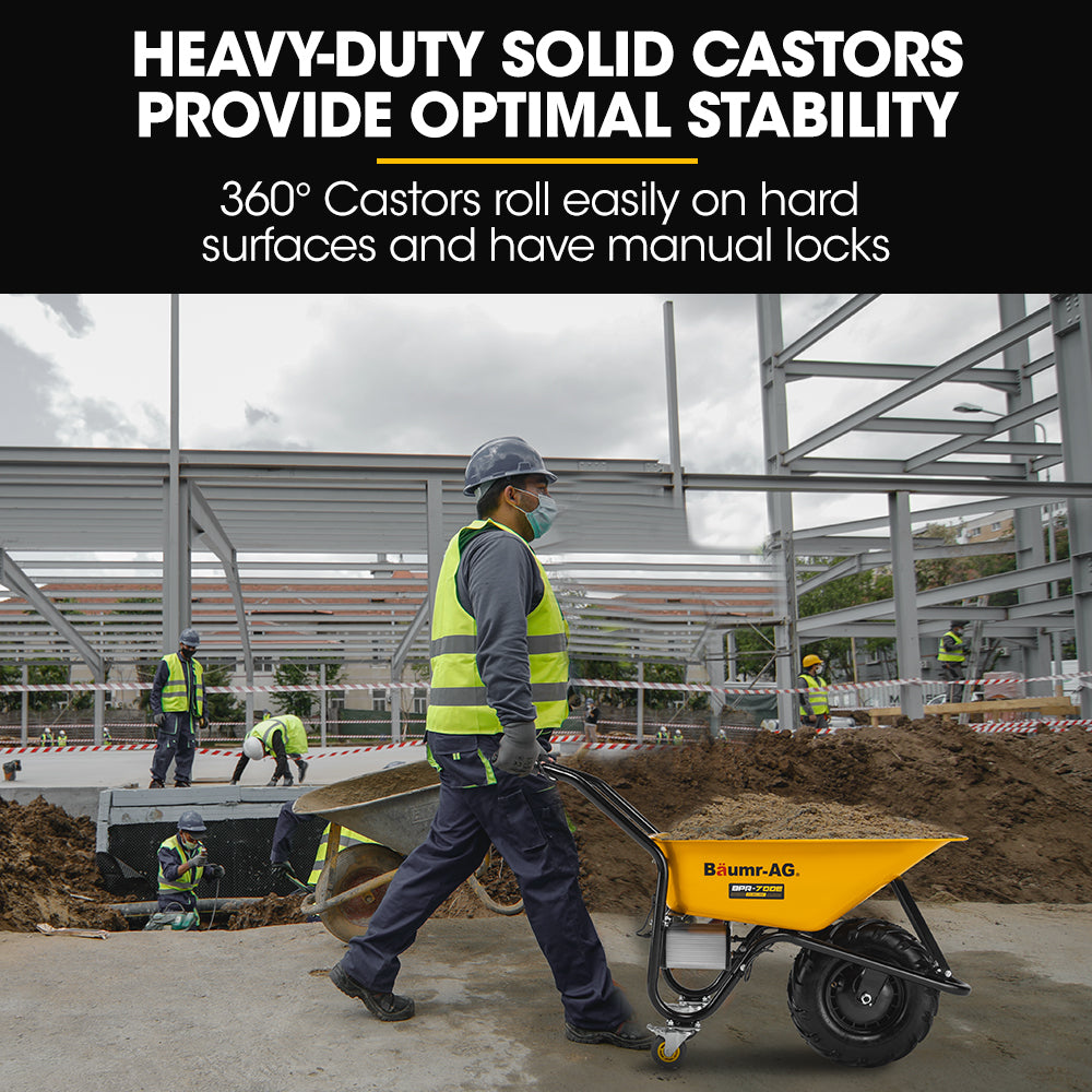 Baumr-AG 40V Battery Powered Wheelbarrow Motorised Electric, 80L Bucket Volume, 260kg Capacity 5