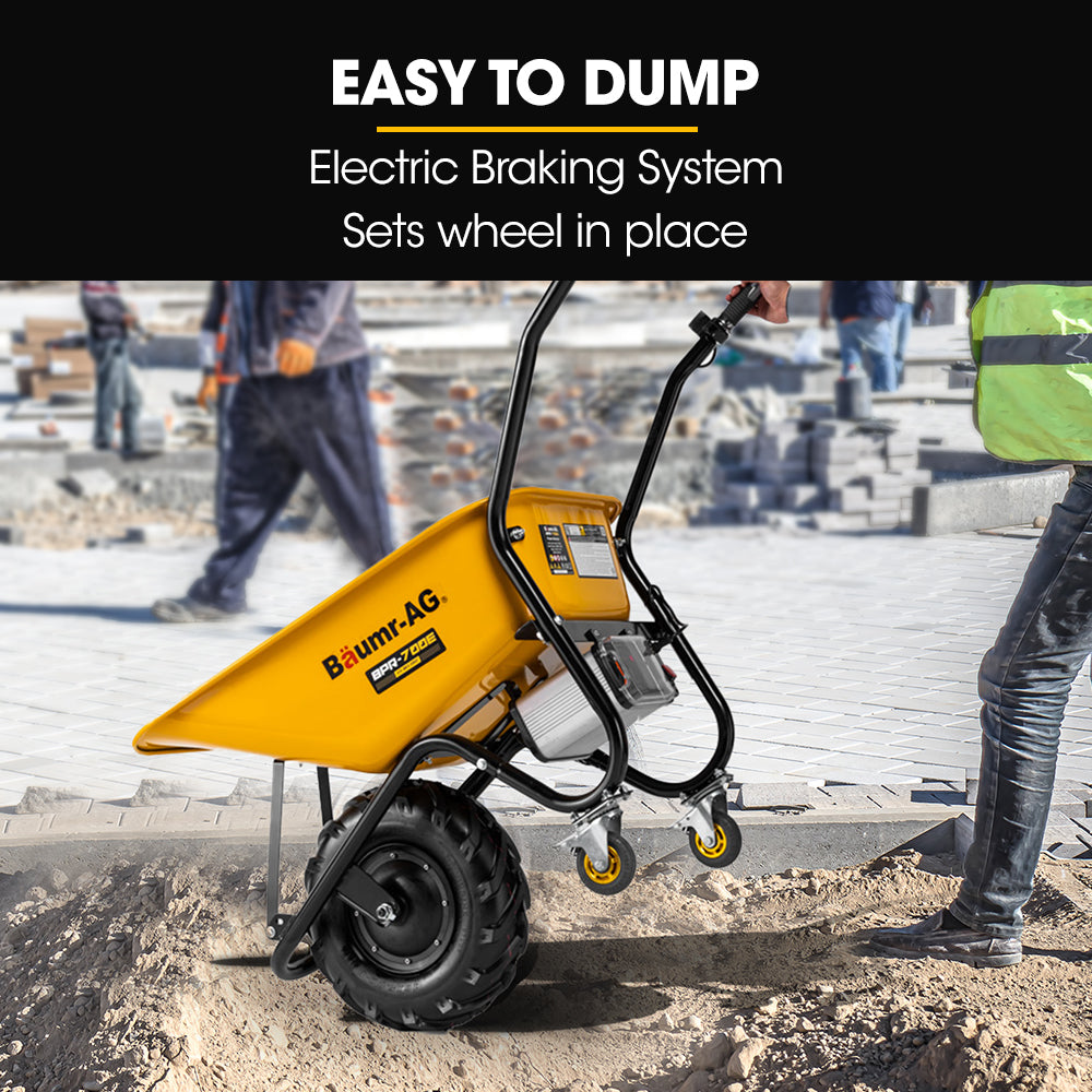 Baumr-AG 40V Battery Powered Wheelbarrow Motorised Electric, 80L Bucket Volume, 260kg Capacity 7