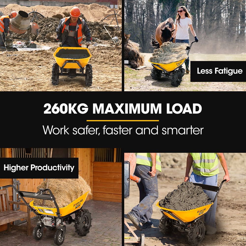 Baumr-AG 40V Battery Powered Wheelbarrow Motorised Electric, 100L Bucket Volume, 4 Wheel, 260kg Capacity 5