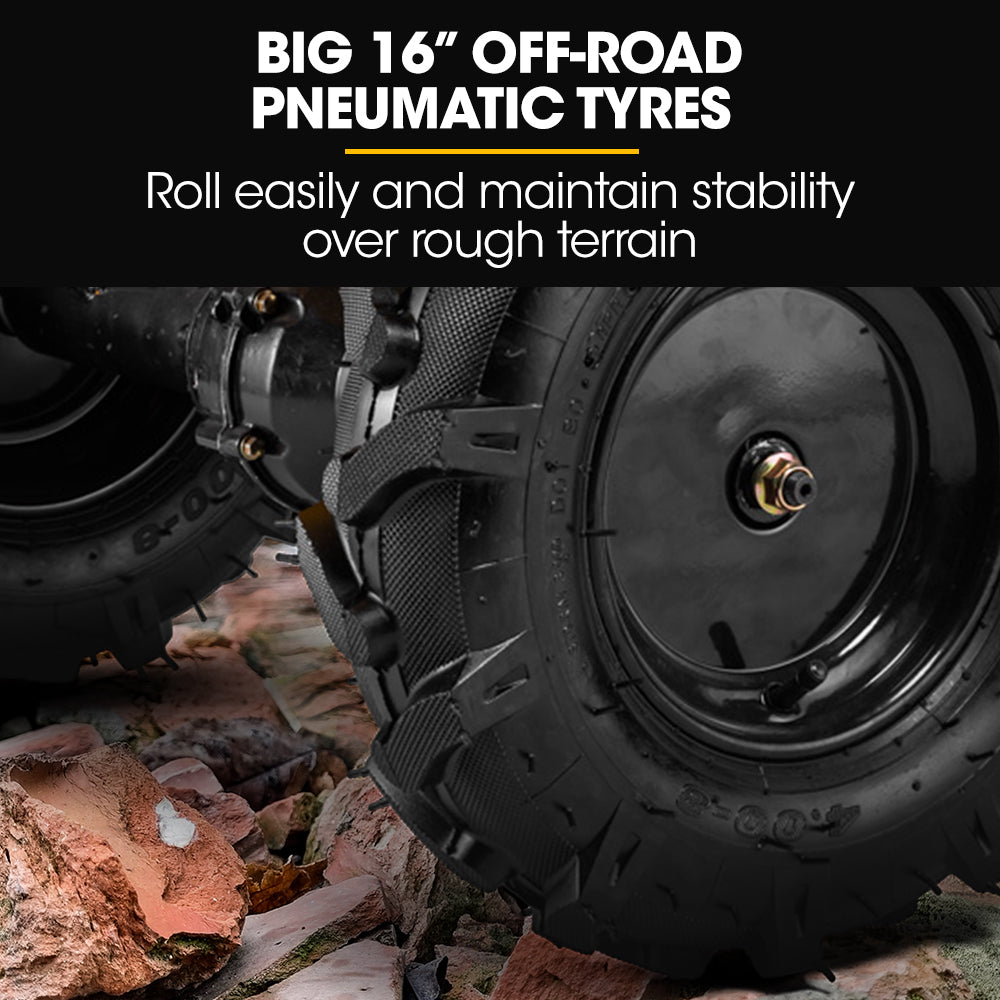 Baumr-AG 40V Battery Powered Wheelbarrow Motorised Electric, 100L Bucket Volume, 4 Wheel, 260kg Capacity 6