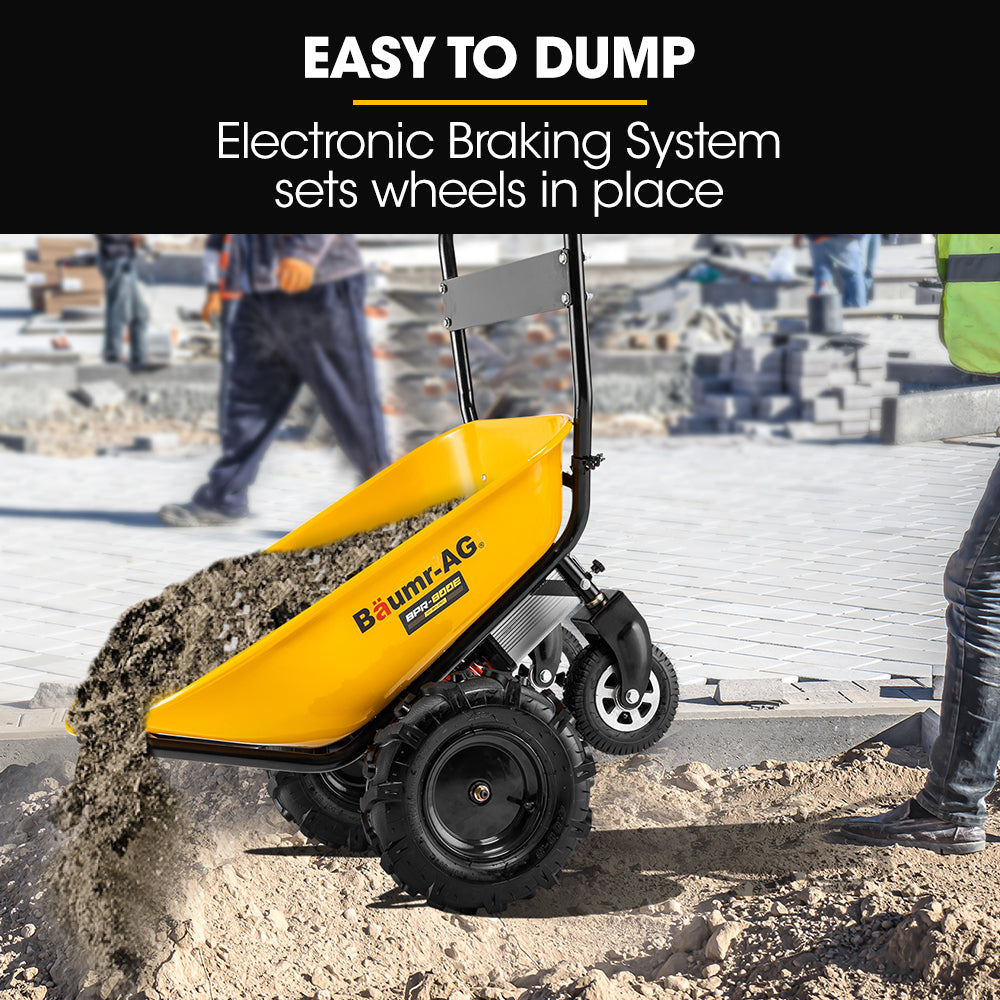 Baumr-AG 40V Battery Powered Wheelbarrow Motorised Electric, 100L Bucket Volume, 4 Wheel, 260kg Capacity 10