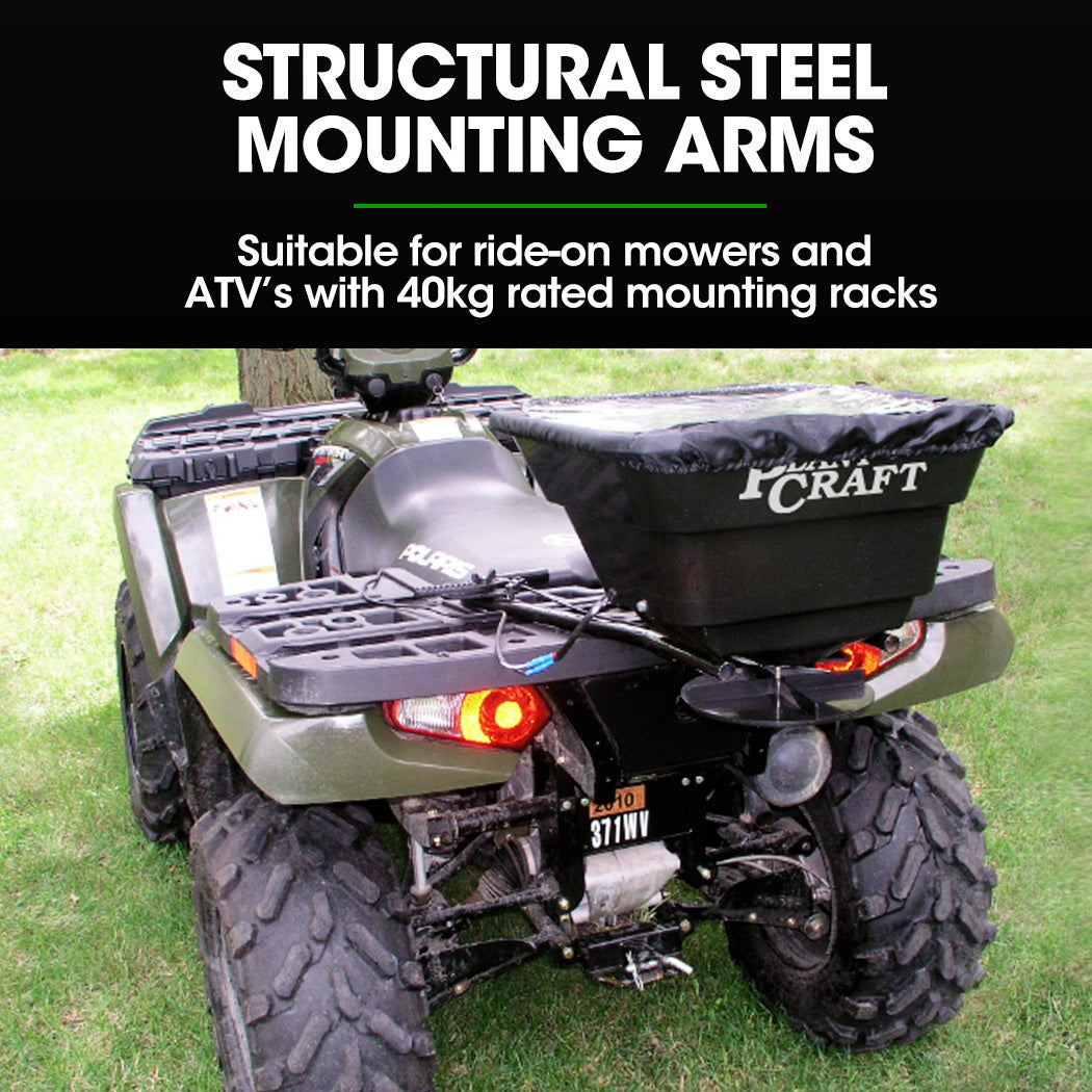 PLANTCRAFT Spreader 12V 36kg 30L Lawn Seed Fertiliser, for ATV, Ride on Mower, with Rain Cover 7